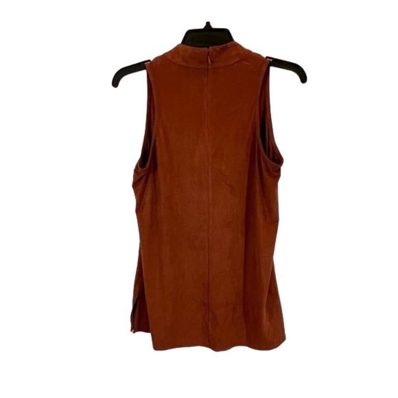3/$25. Veronica M Cut Out Sleeveless Top Rust color - S - Picture 4 of 5